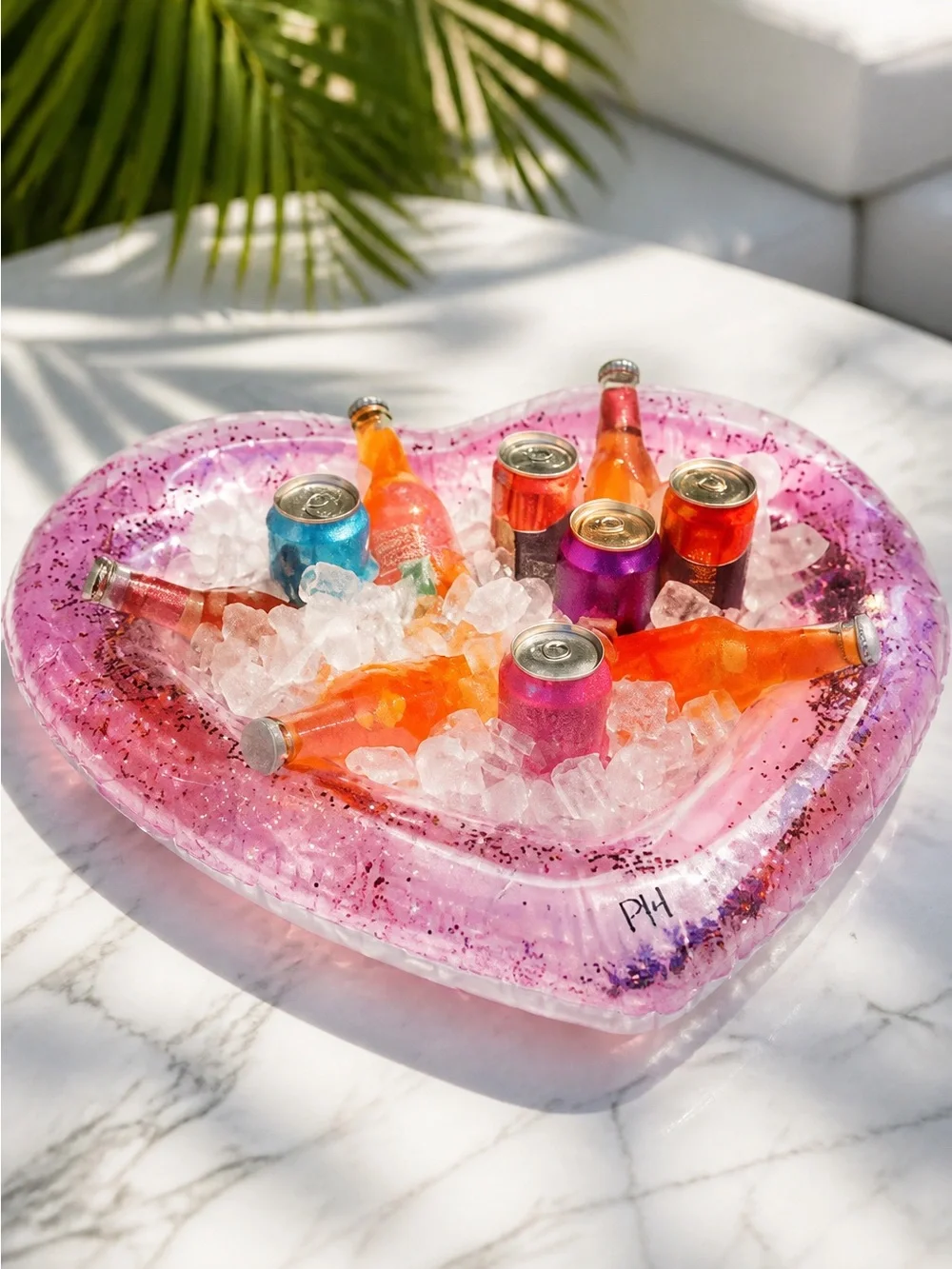 Paris Hilton Pink Heart Inflatable Beverage Cooler